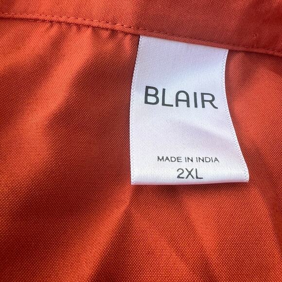Blair Women’s XL button down top, burnt-orange color, 3/4 length sleeves - Picture 6 of 7